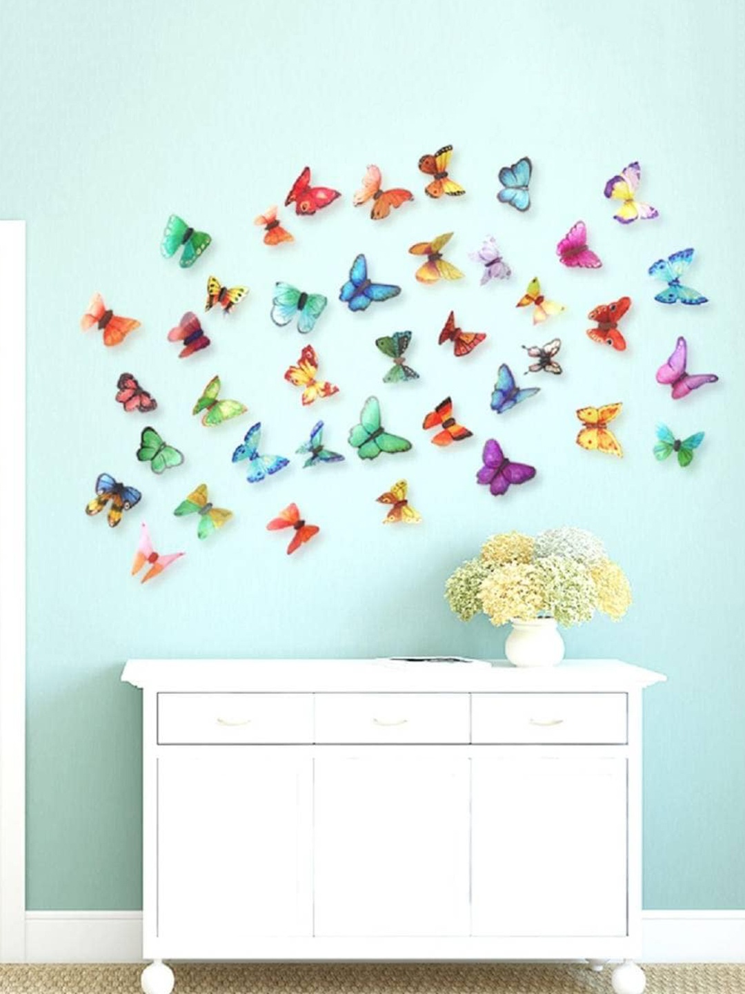 

Jaamso Royals Red & Green 3D Butterfly Removabe Wall Sticker