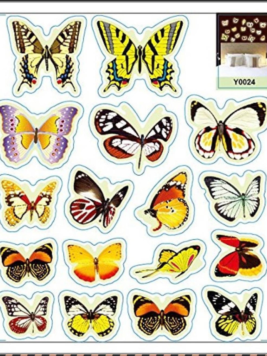 

Jaamso Royals Yellow & Red Radium Butterflies Glow In Dark Wall Sticker