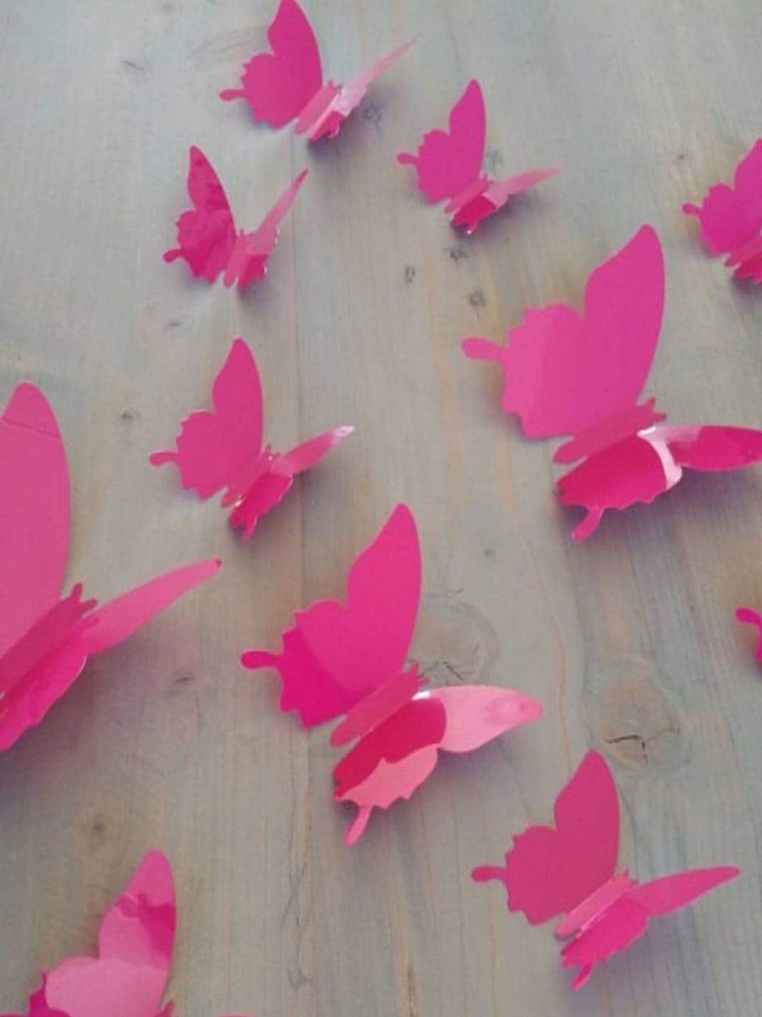 

Jaamso Royals Pink 3D Butterflies PVC Removable Wall Stickers