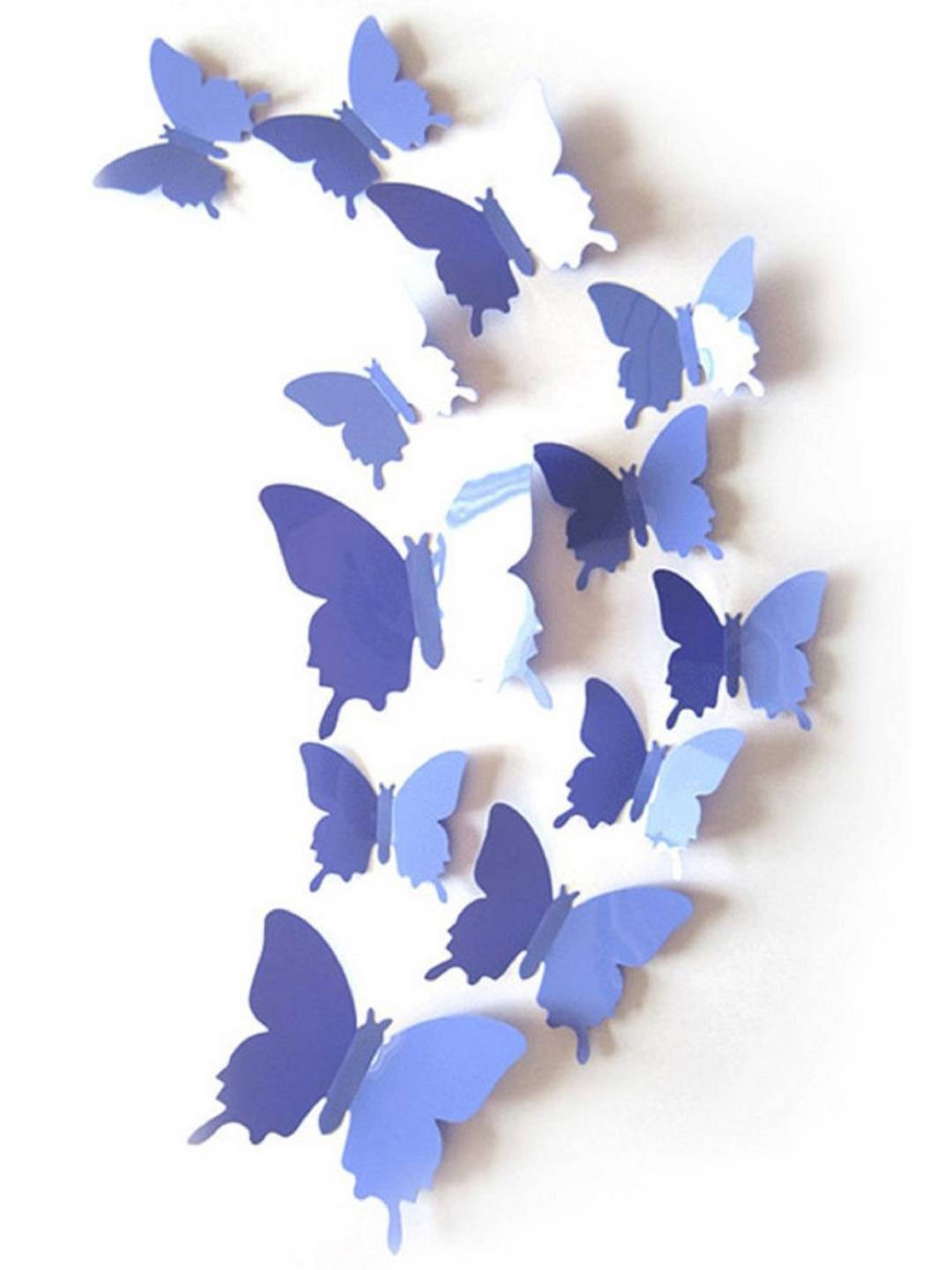 

Jaamso Royals Blue 3D Butterflies Printed Wallpaper