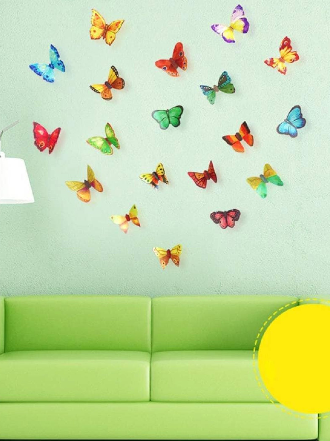 

Jaamso Royals Pink & Green 3D Butterfly Removable Wall Sticker