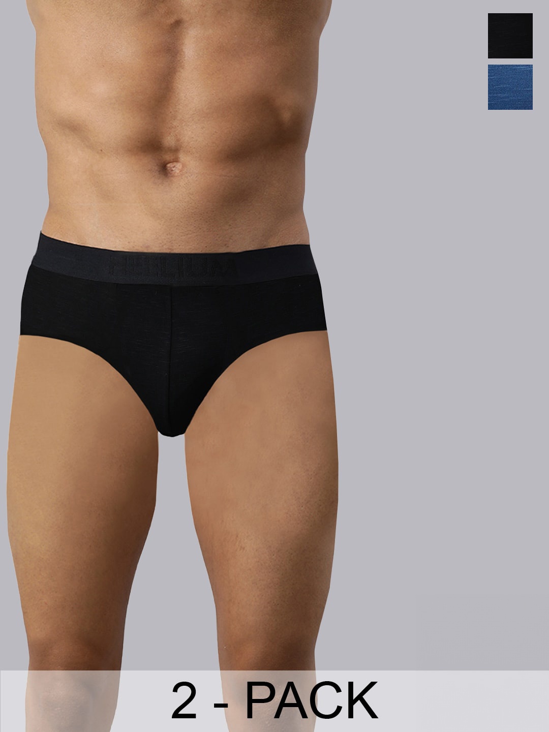

Heelium Men Pack of 2 Bamboo Super Soft & Odour Free Comfort Fit Brief, Black