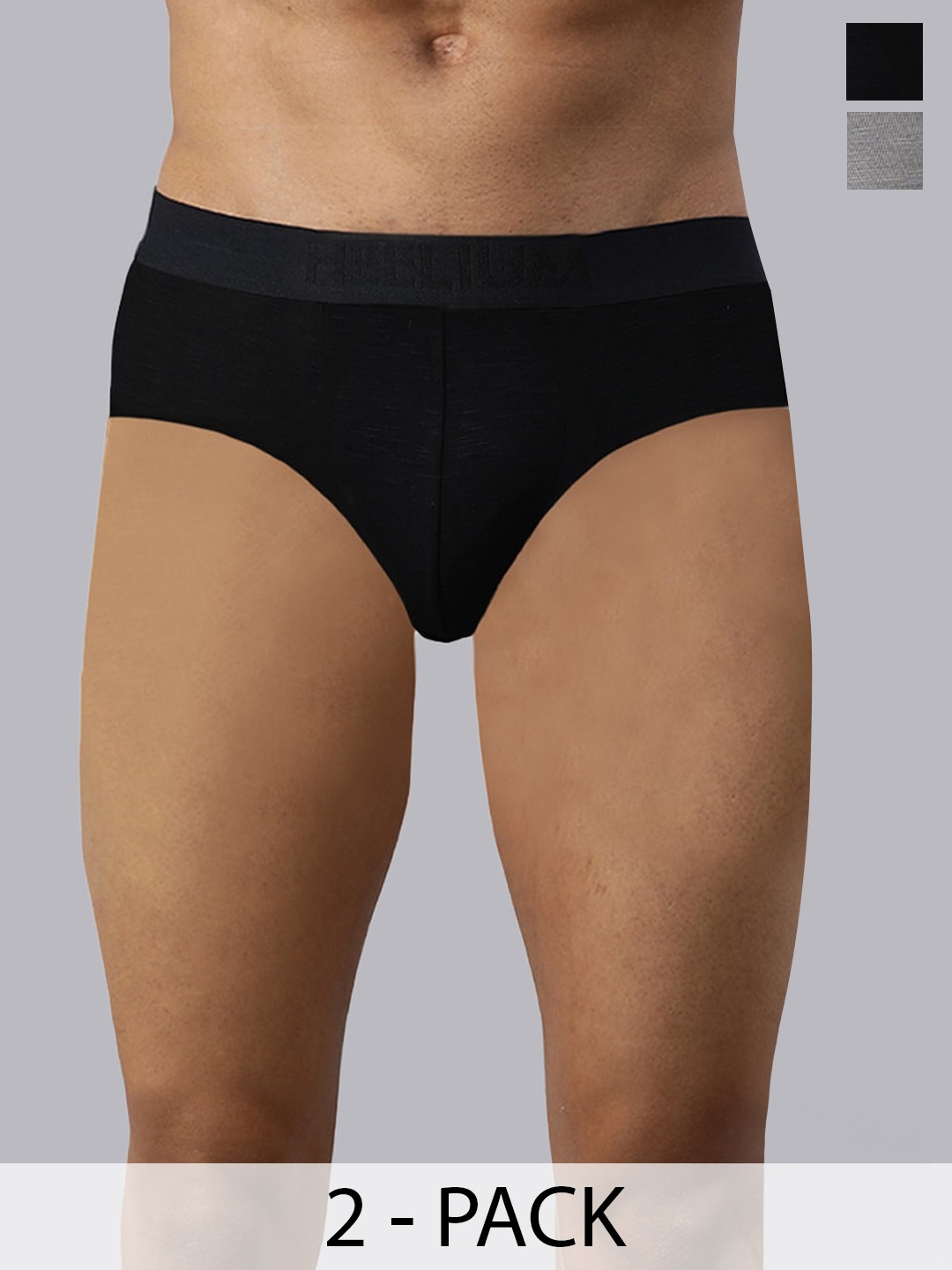 

Heelium Men Pack of 2 Bamboo Super Soft & Odour Free Comfort Fit Brief, Black