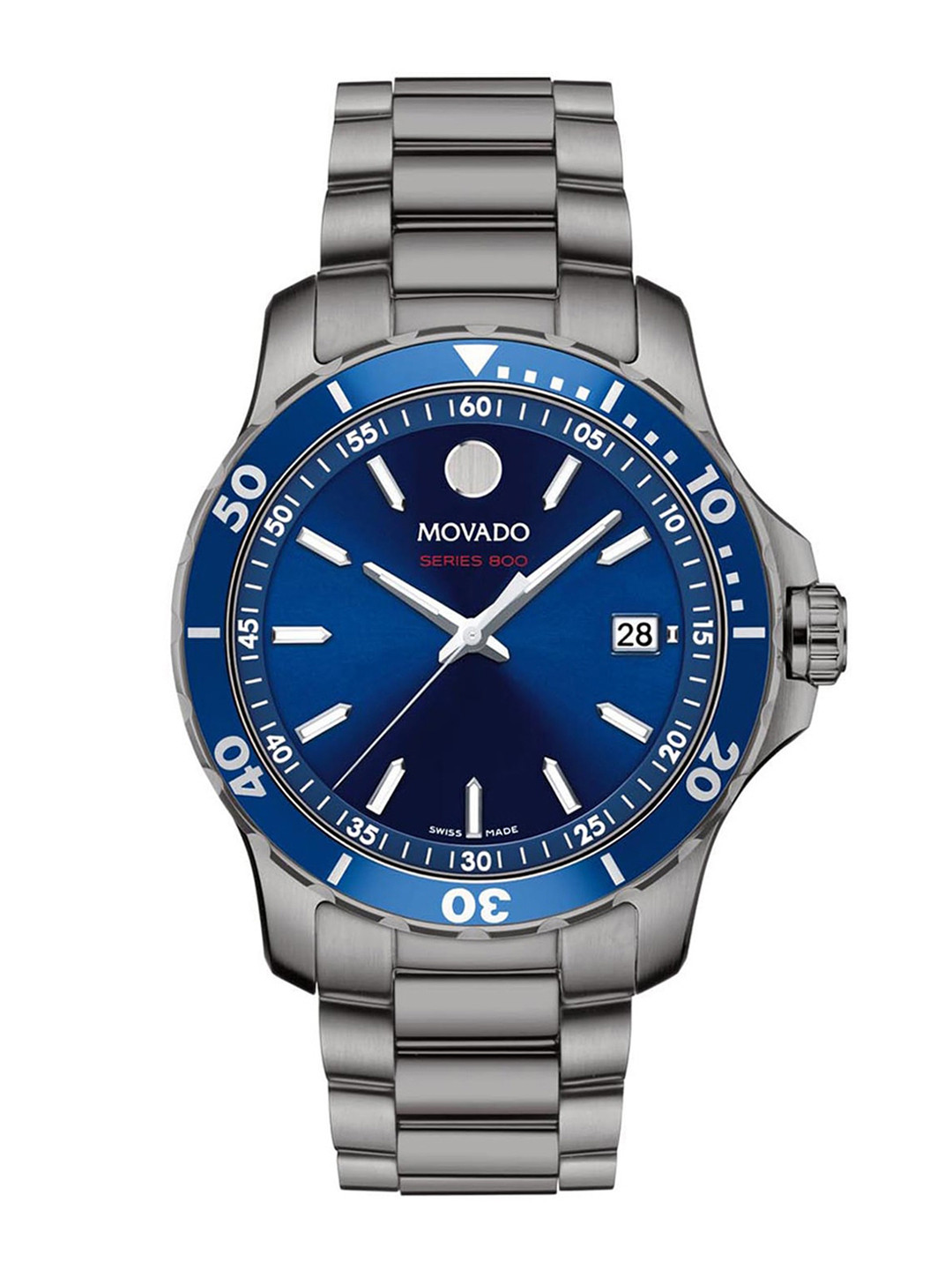 

MOVADO Men Series 800 Stainless Steel Bracelet Style Straps Analogue Watch 2600159, Blue