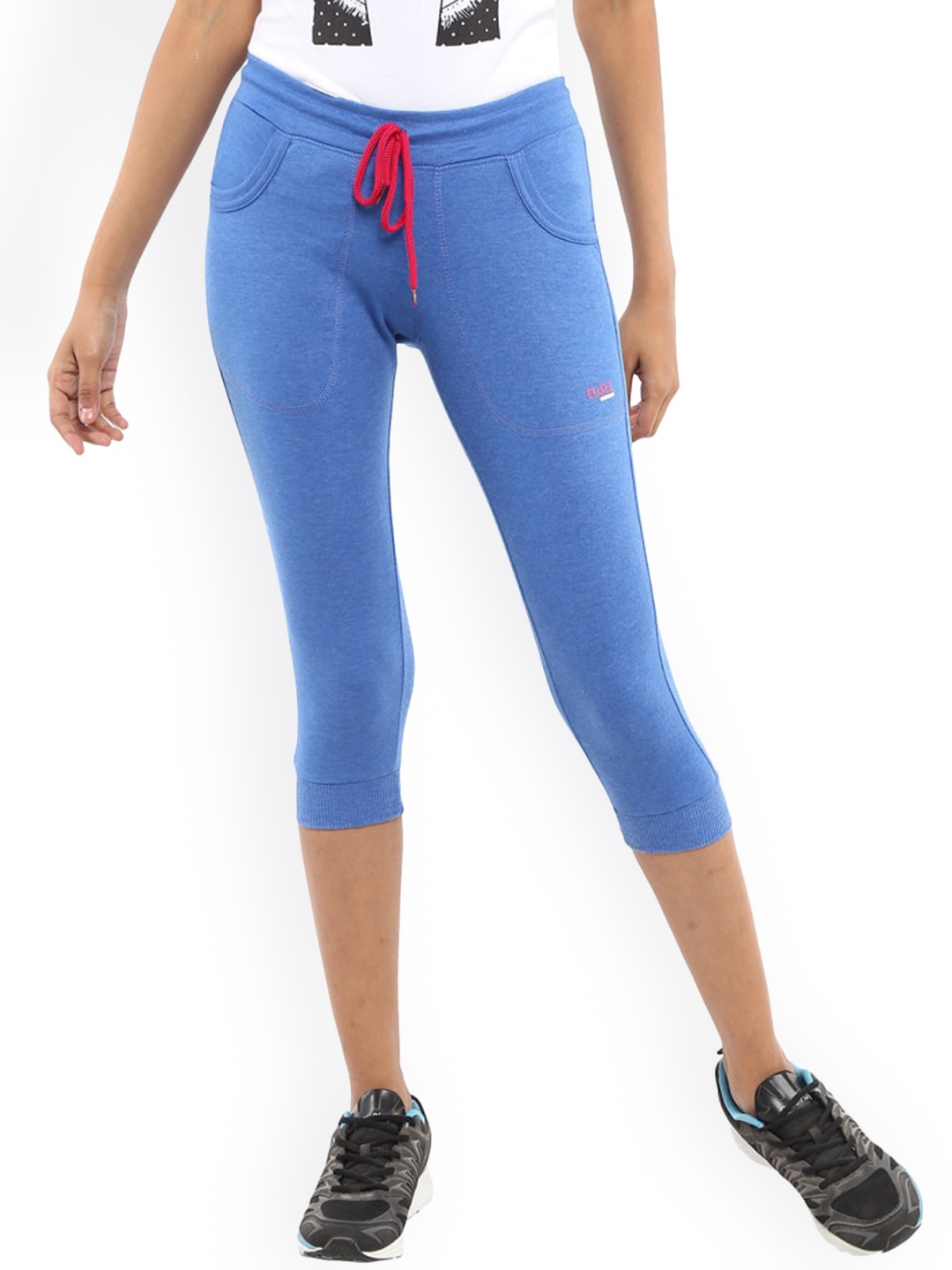

V-Mart Women Mid Rise Cotton Capris, Blue
