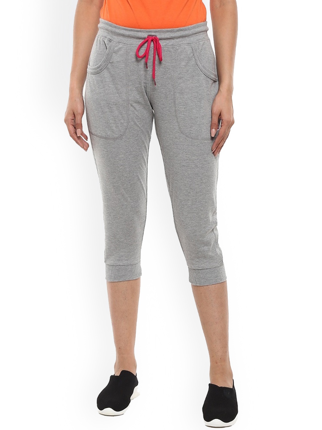 

V-Mart Women Mid Rise Cotton Capris, Grey