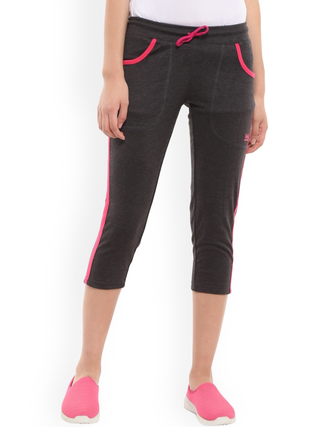 

V-Mart Women Mid Rise Cotton Capri, Grey