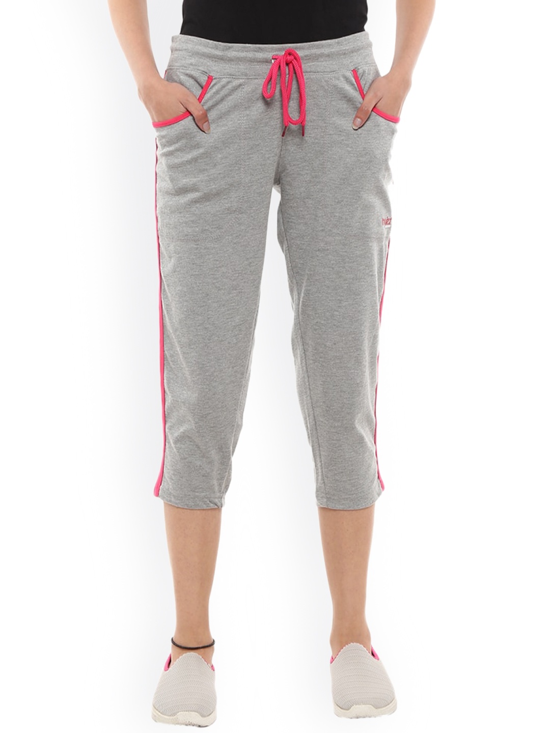 

V-Mart Women Mid-Rise Cotton Capris, Grey