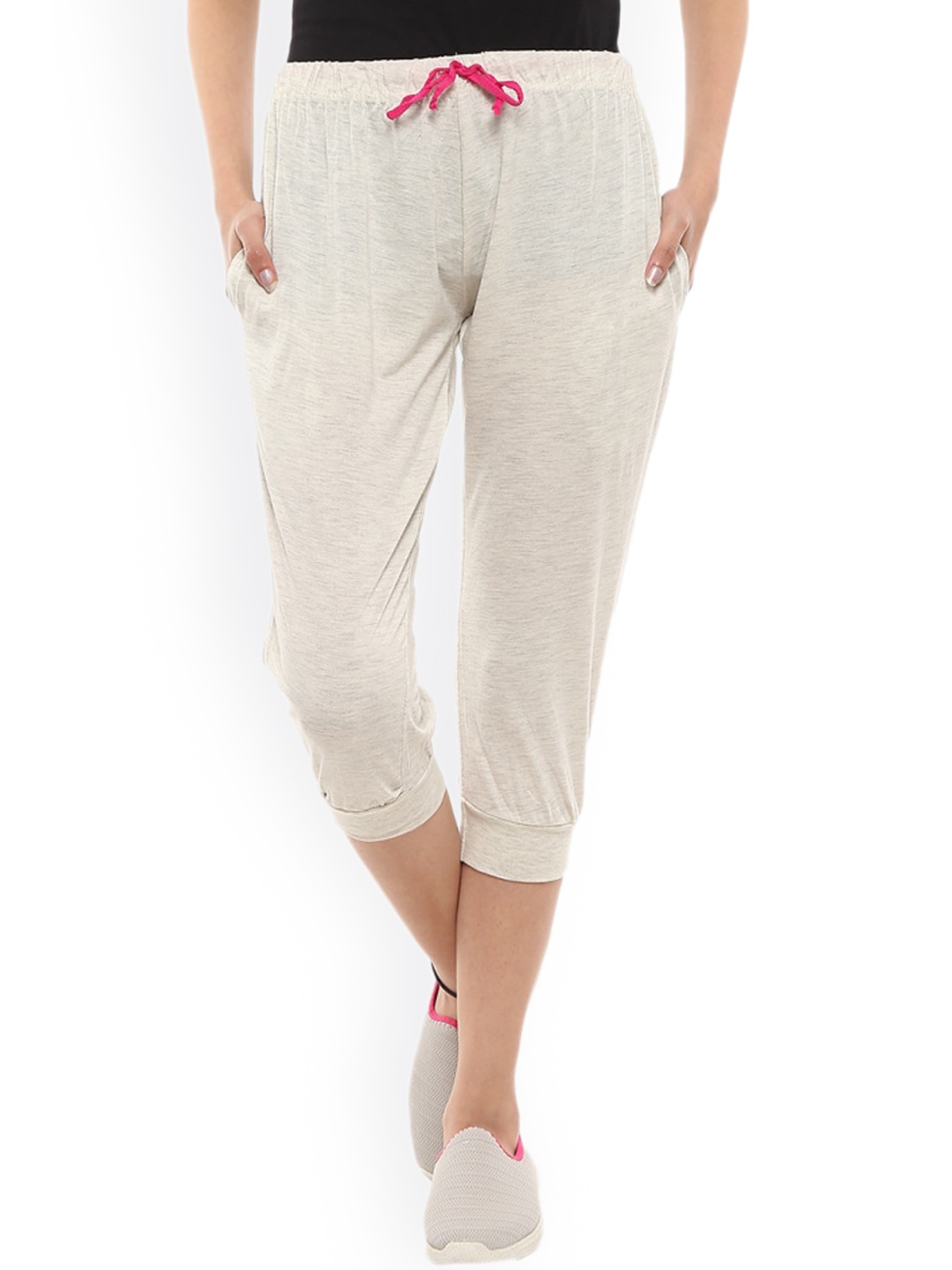 

V-Mart Cotton Mid-Rise Capris, Grey
