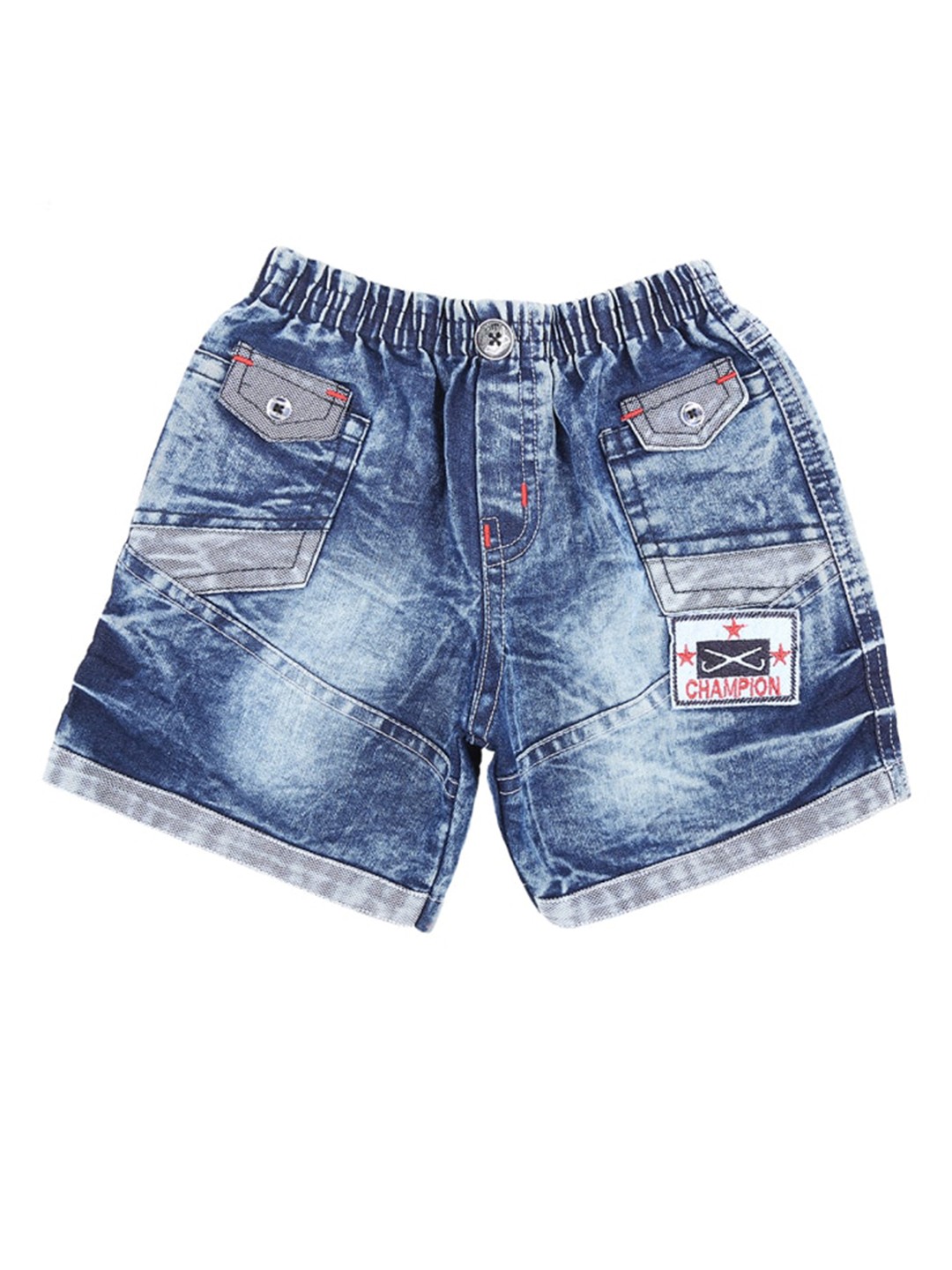 

V-Mart Boys Washed Cotton Denim Shorts, Blue