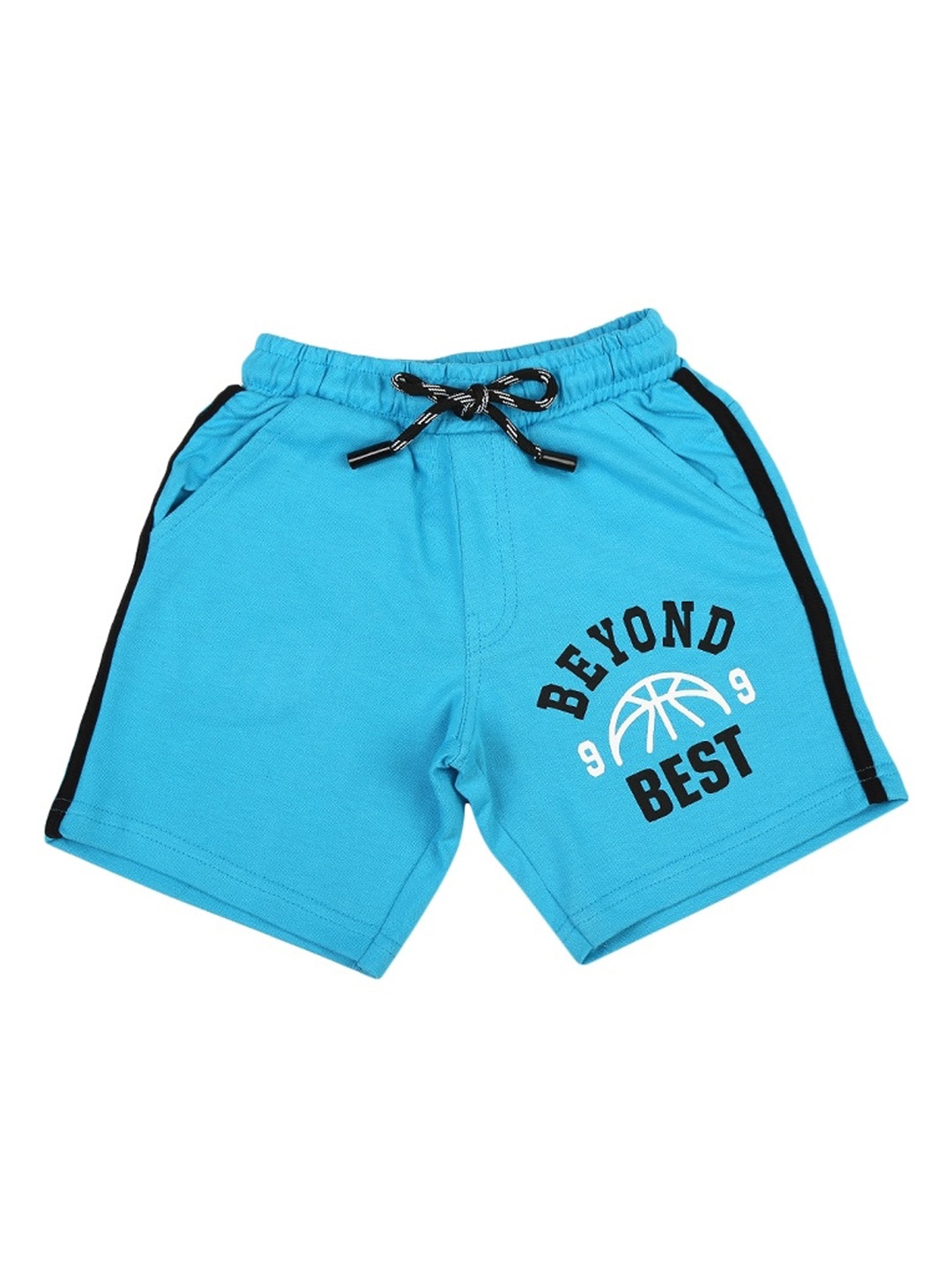 

V-Mart Boys Typography Printed Mid-Rise Cotton Shorts, Blue