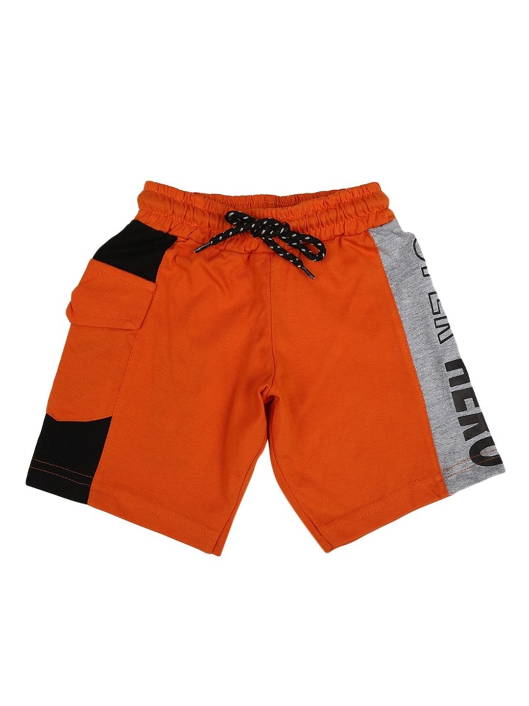 

V-Mart Boys Mid Rise Typography Printed Cotton Shorts, Orange