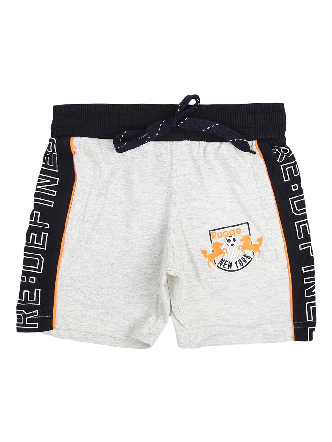 

V-Mart Boys Typography Printed Cotton Shorts, Grey