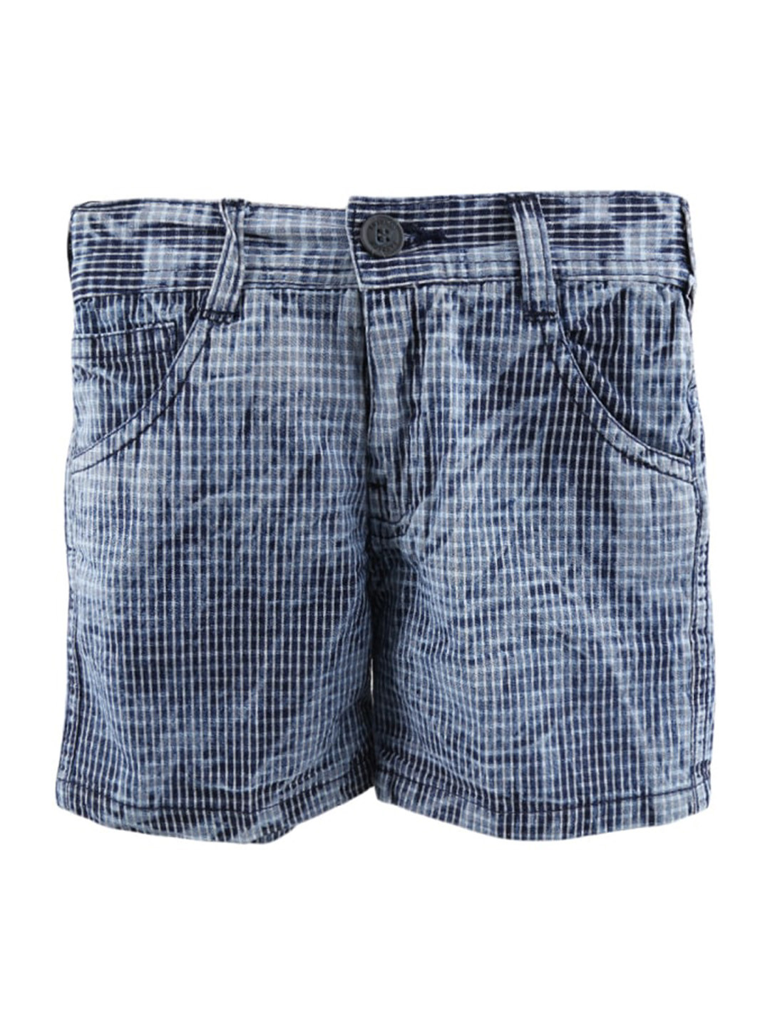 

V-Mart Boys Checked Denim Shorts, Blue