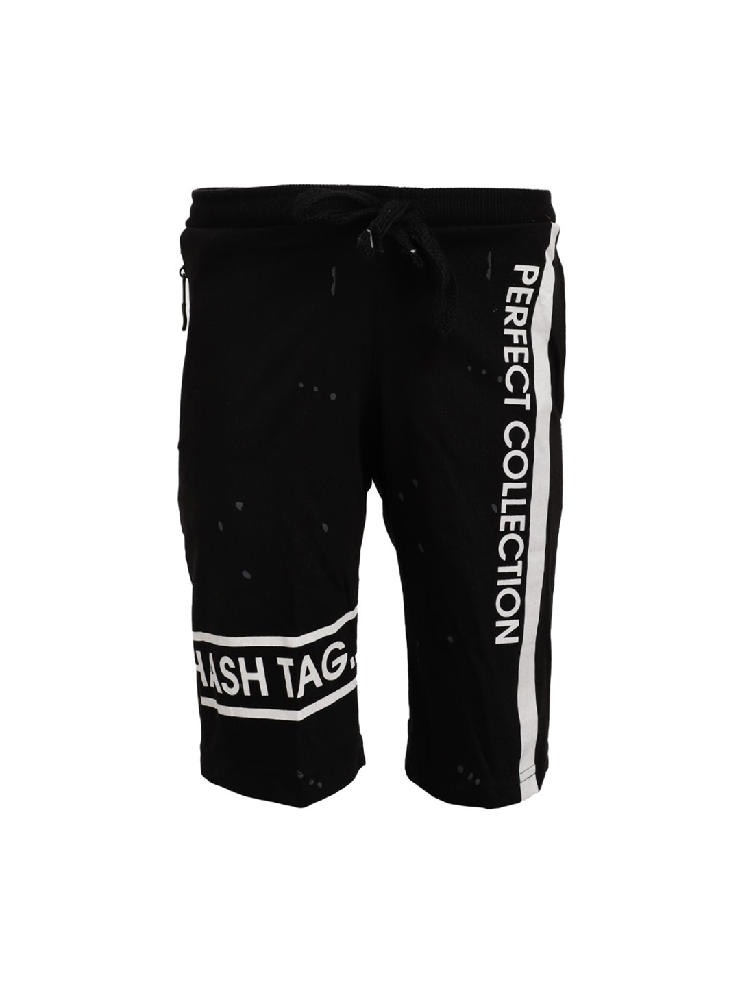 

V-Mart Boys Typography Printed Cotton Shorts, Black