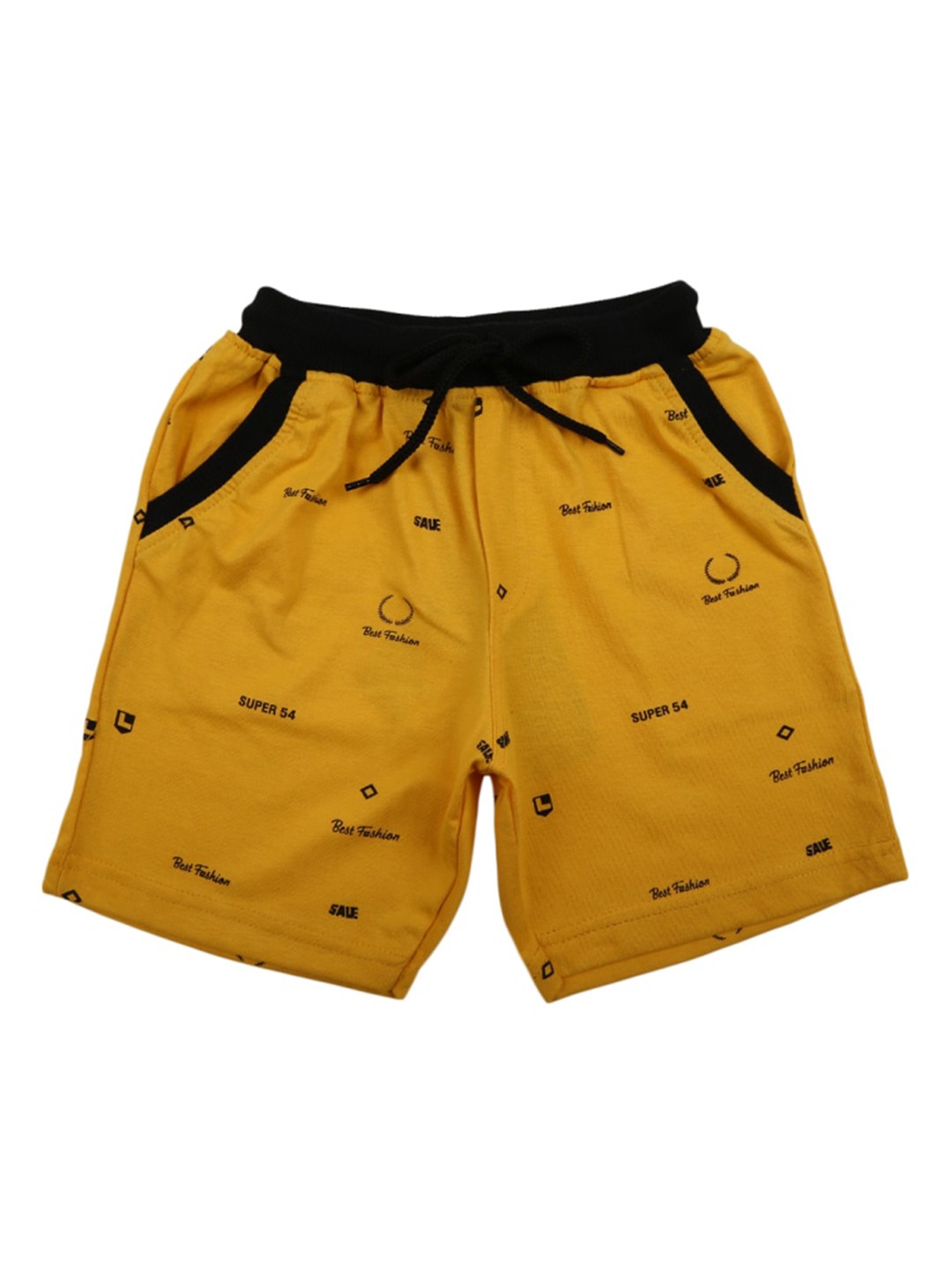 

V-Mart Boys Typography Printed Shorts, Yellow