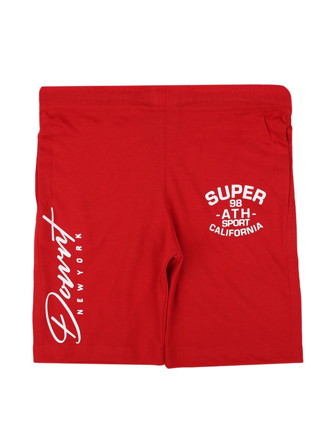 

V-Mart Boys Typography Printed Sports Shorts, Red