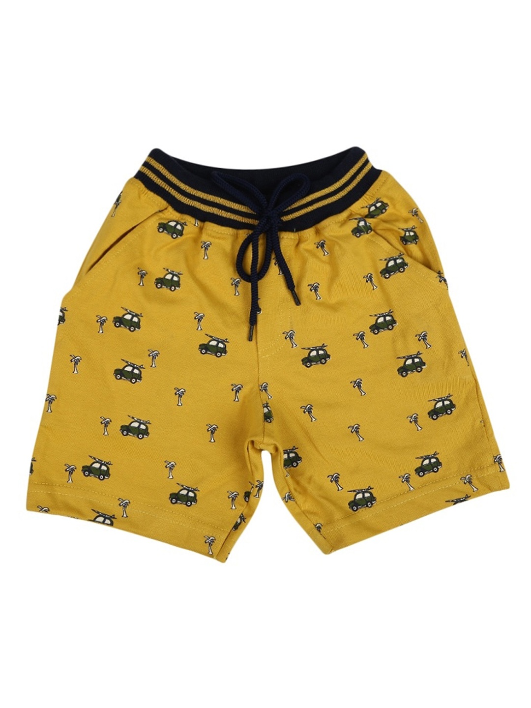

V-Mart Boys Printed Cotton Shorts, Gold