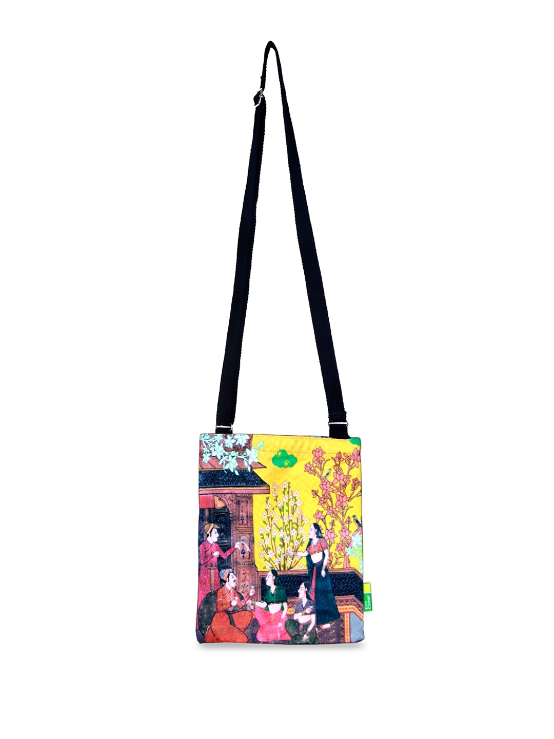 

Eco Corner Printed Structured Cotton Sling Bag, Yellow