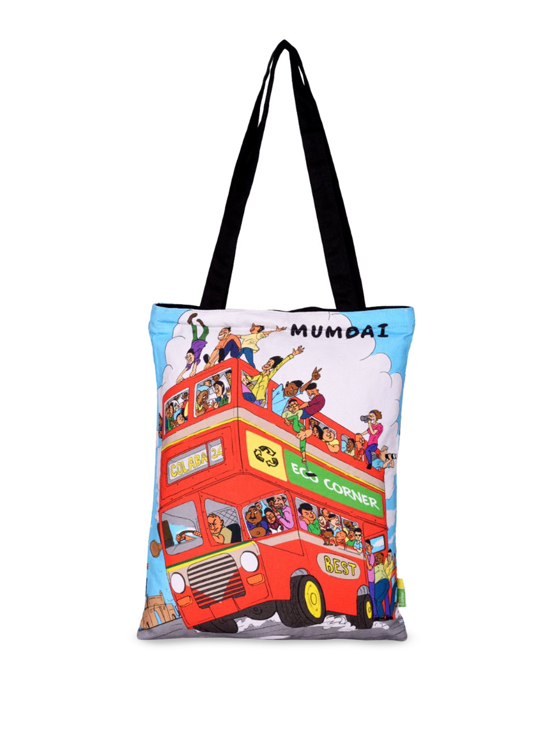 

Eco Corner Graphic Printed Shopper Pure Cotton Tote Bag, Blue