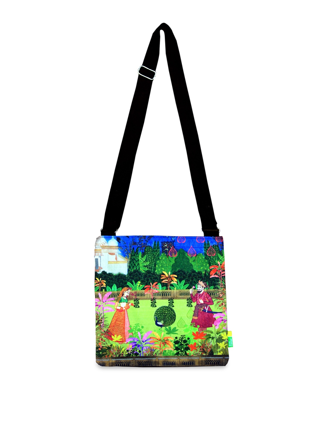 

Eco Corner Printed Cotton Shopper Sling Bag, Blue