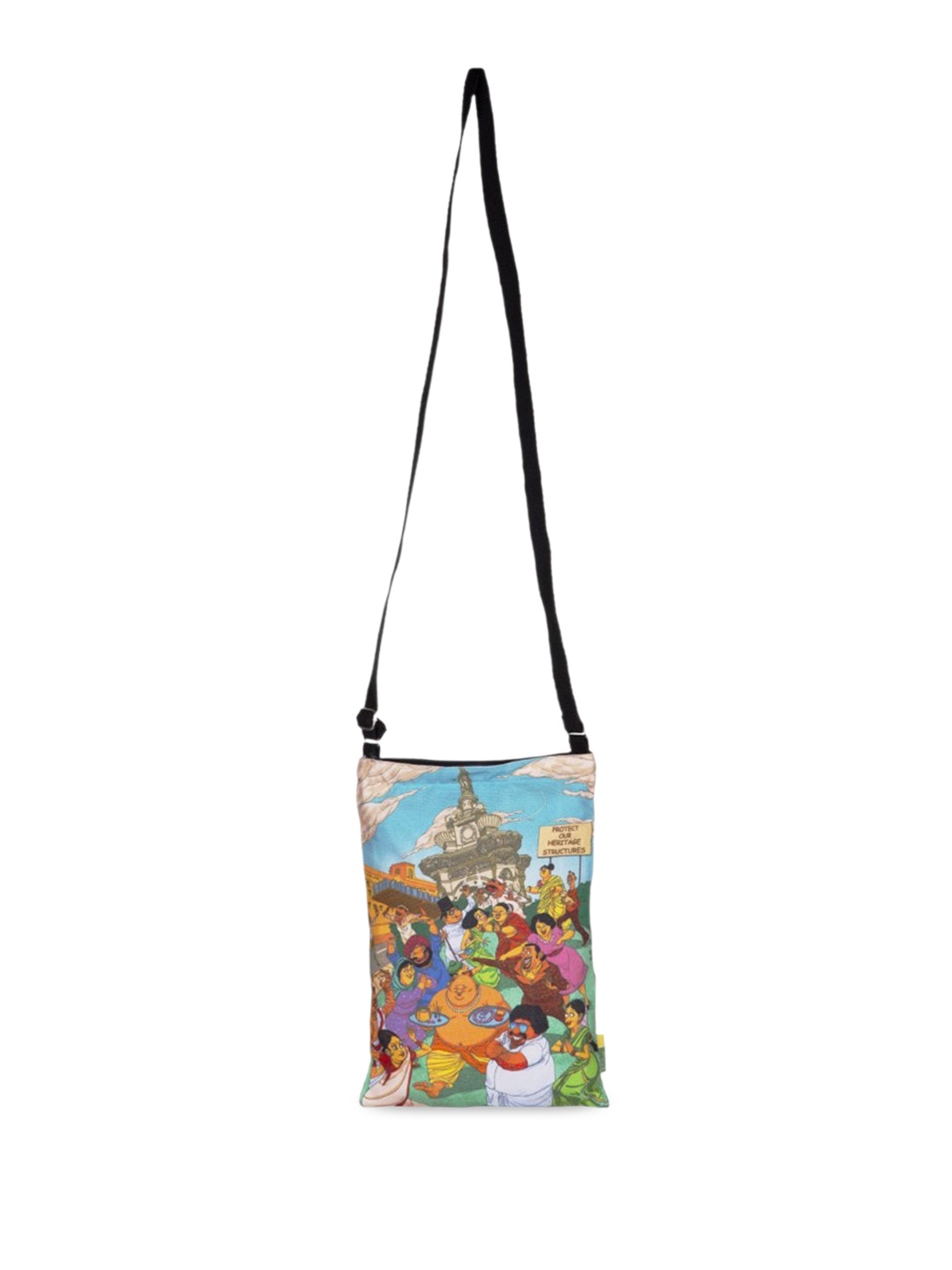 

Eco Corner Graphic Printed Shopper Sling Bag, Blue