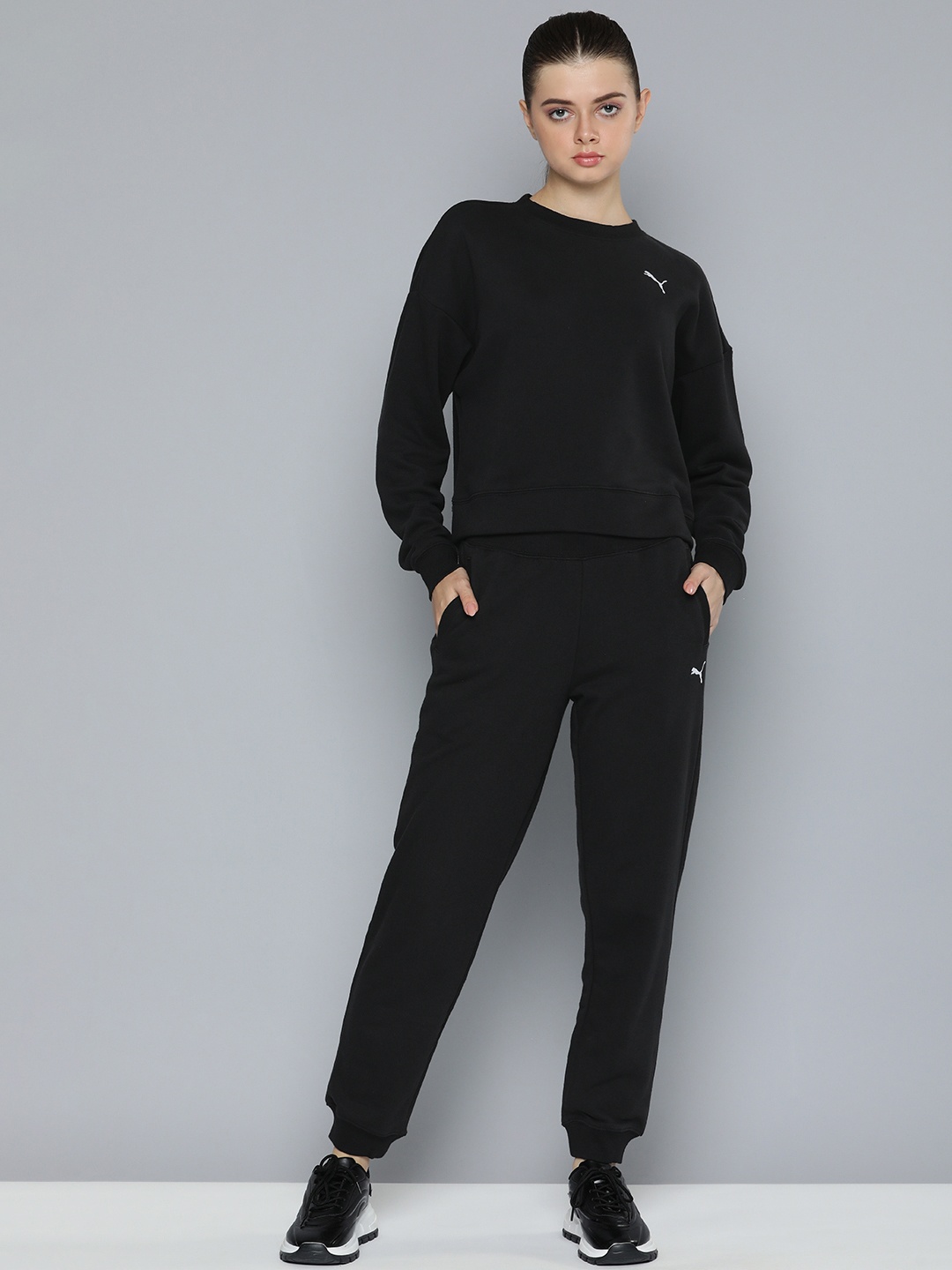 

Puma Relaxed Fit Sweatshirt And Joggers Co-Ords Set, Black