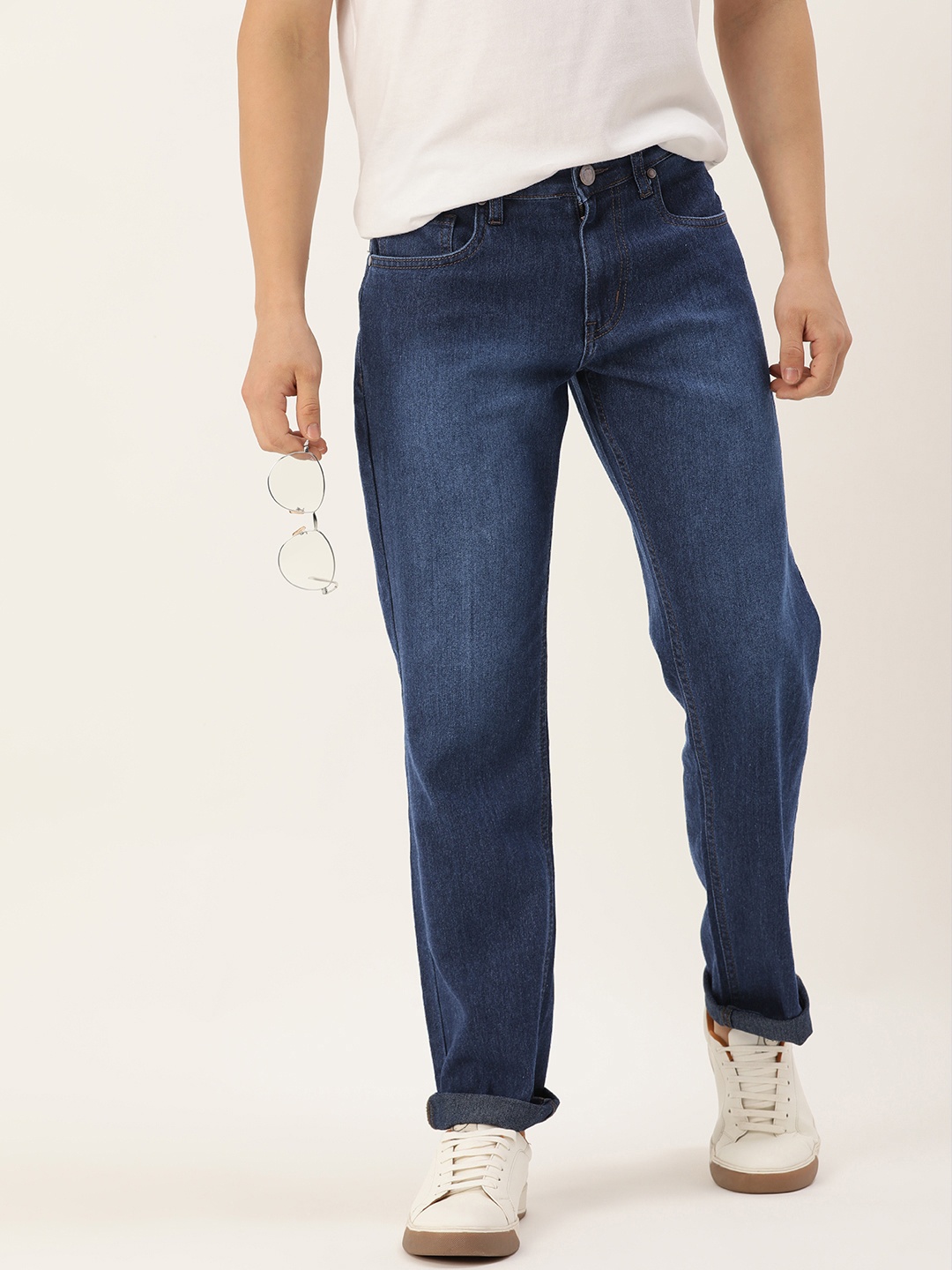 

Mast & Harbour Men Smart Light Fade Stretchable Jeans, Blue
