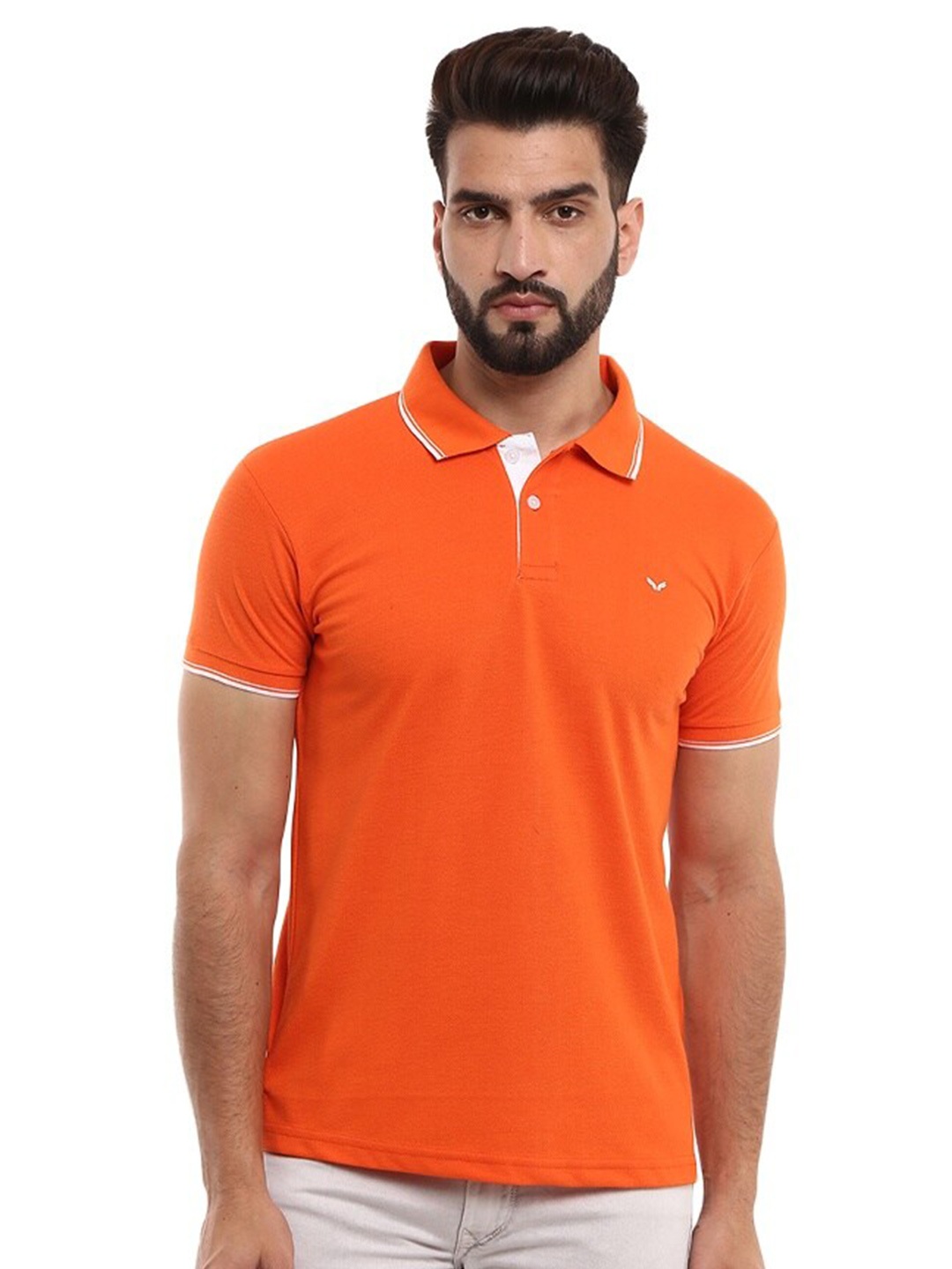 

V-Mart Polo Collar Casual Cotton T-shirt, Orange