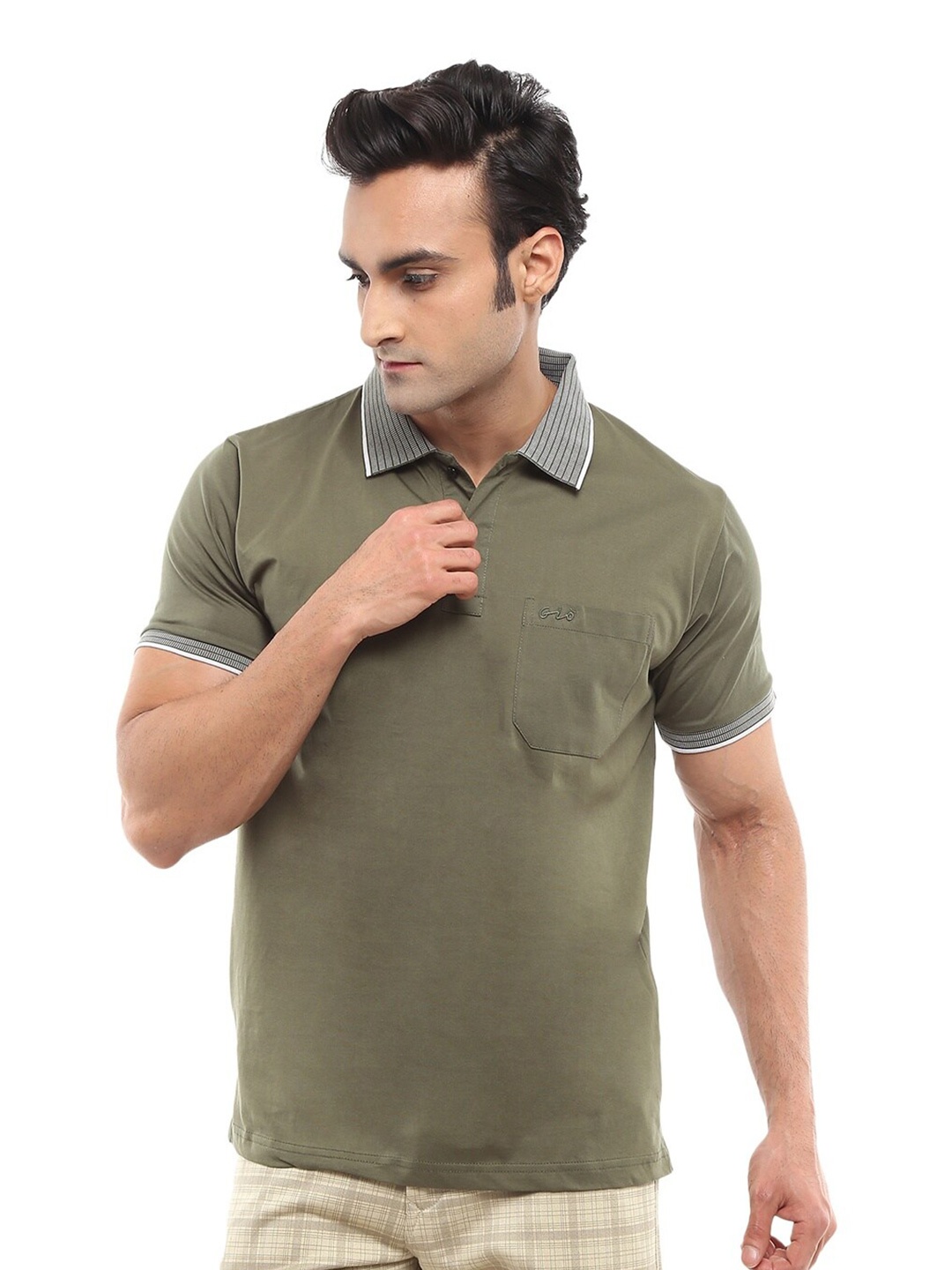

V-Mart Polo Collar Slim Fit T-shirt, Green