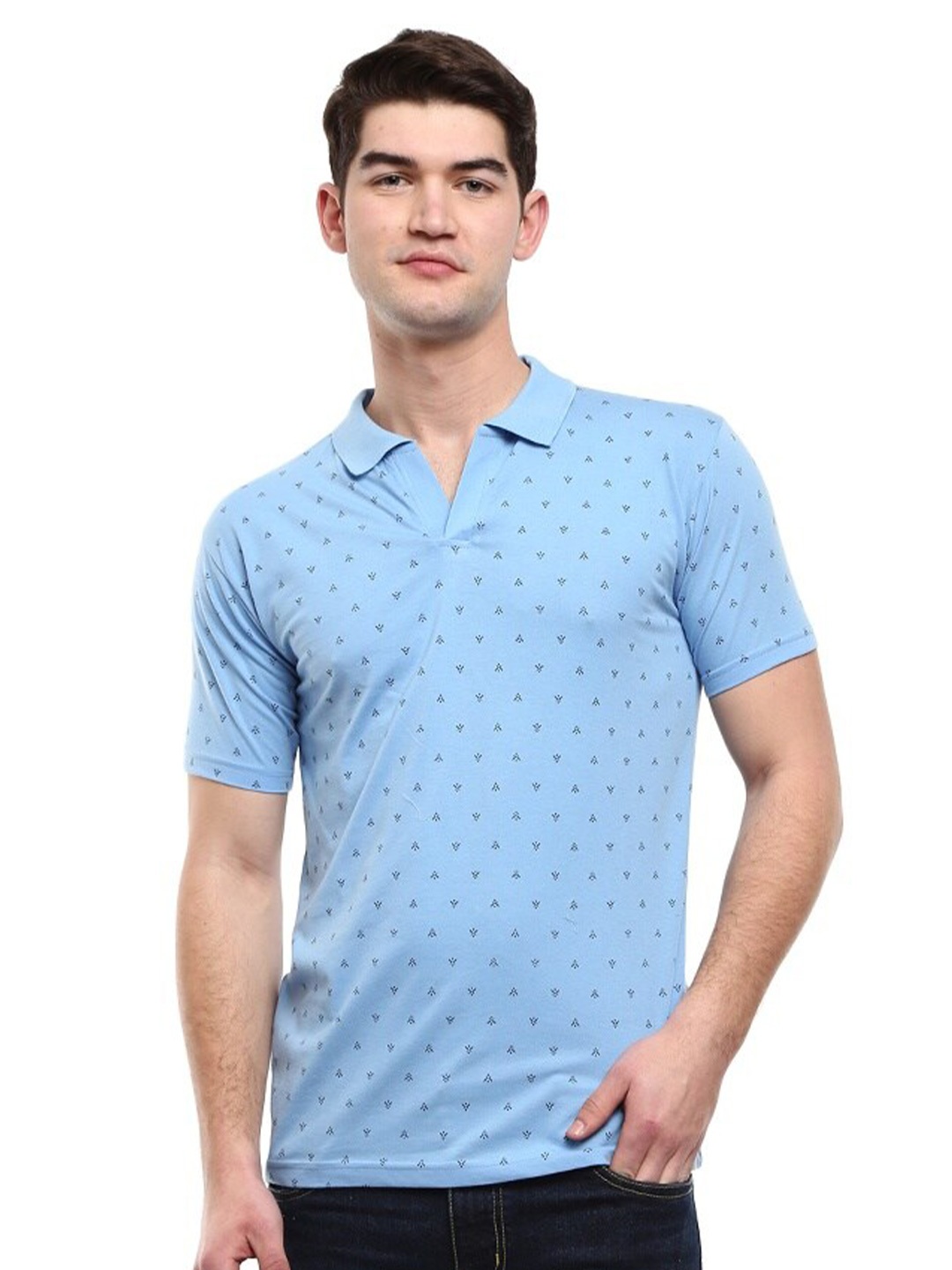 

V-Mart Conversational Printed Cotton T-Shirt, Blue