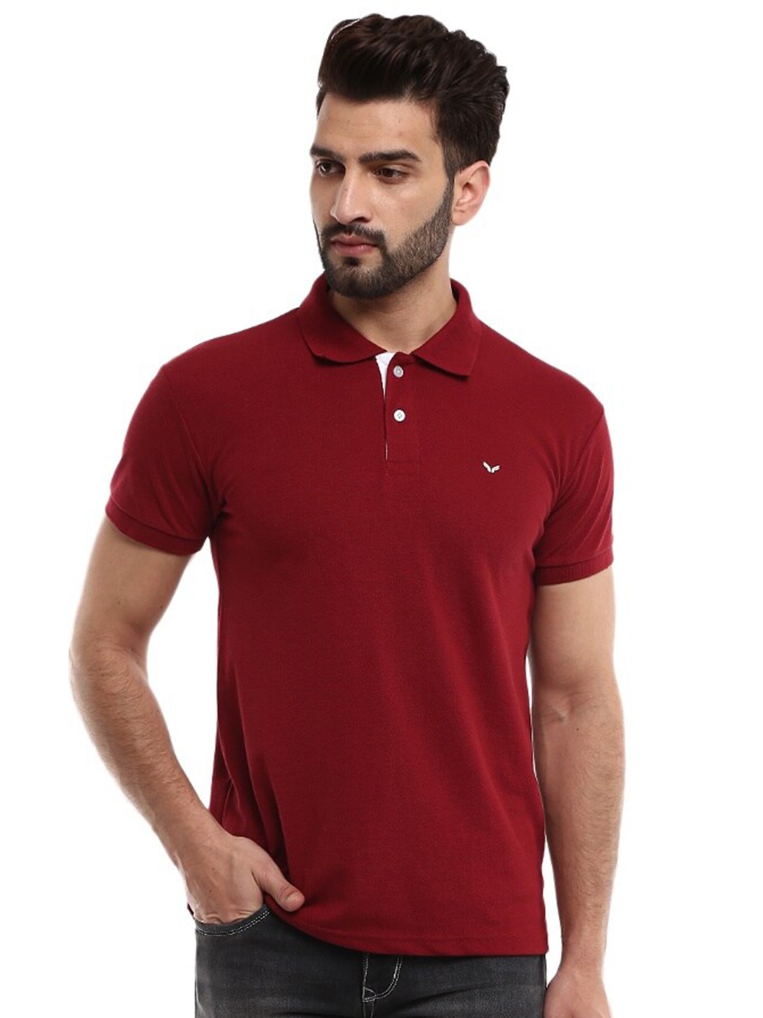 

V-Mart Polo Collar Cotton Casual T-shirt, Maroon