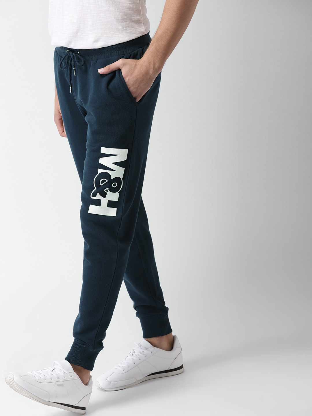 

Mast & Harbour Navy Blue Printed Joggers