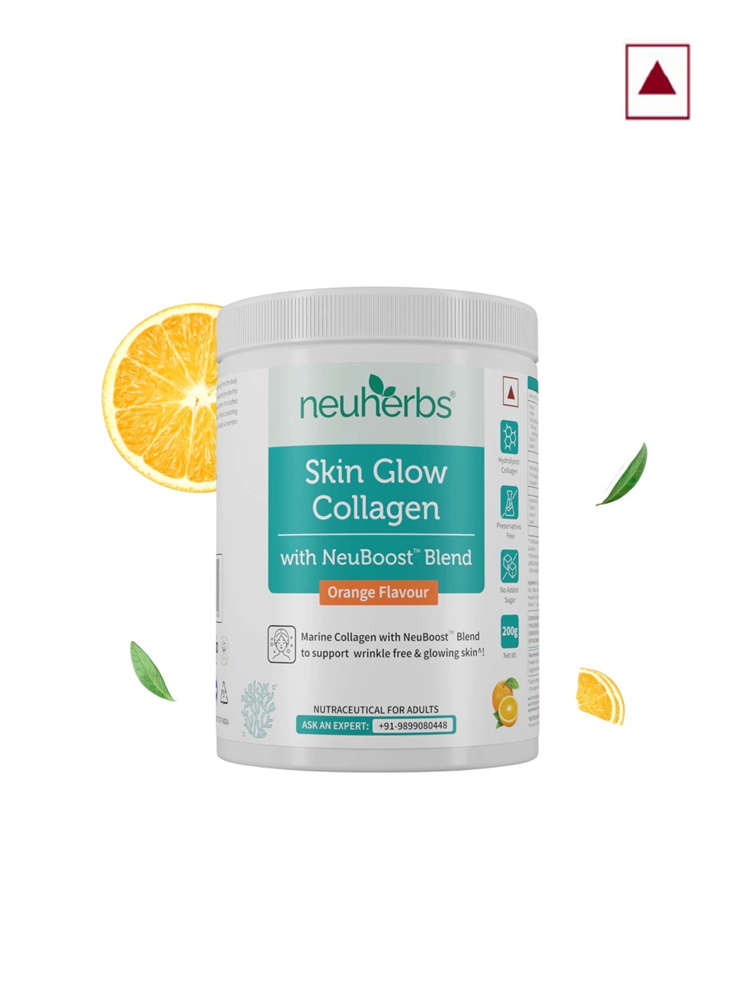 

Neuherbs Skin Glow Collagen Orange Flavoured Powder - 200 g, Cream