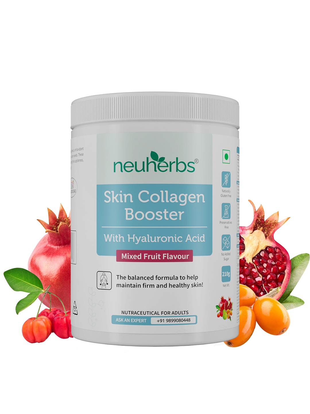 

Neuherbs Skin Collagen Booster Powder with Hyaluronic Acid - 210 g, White