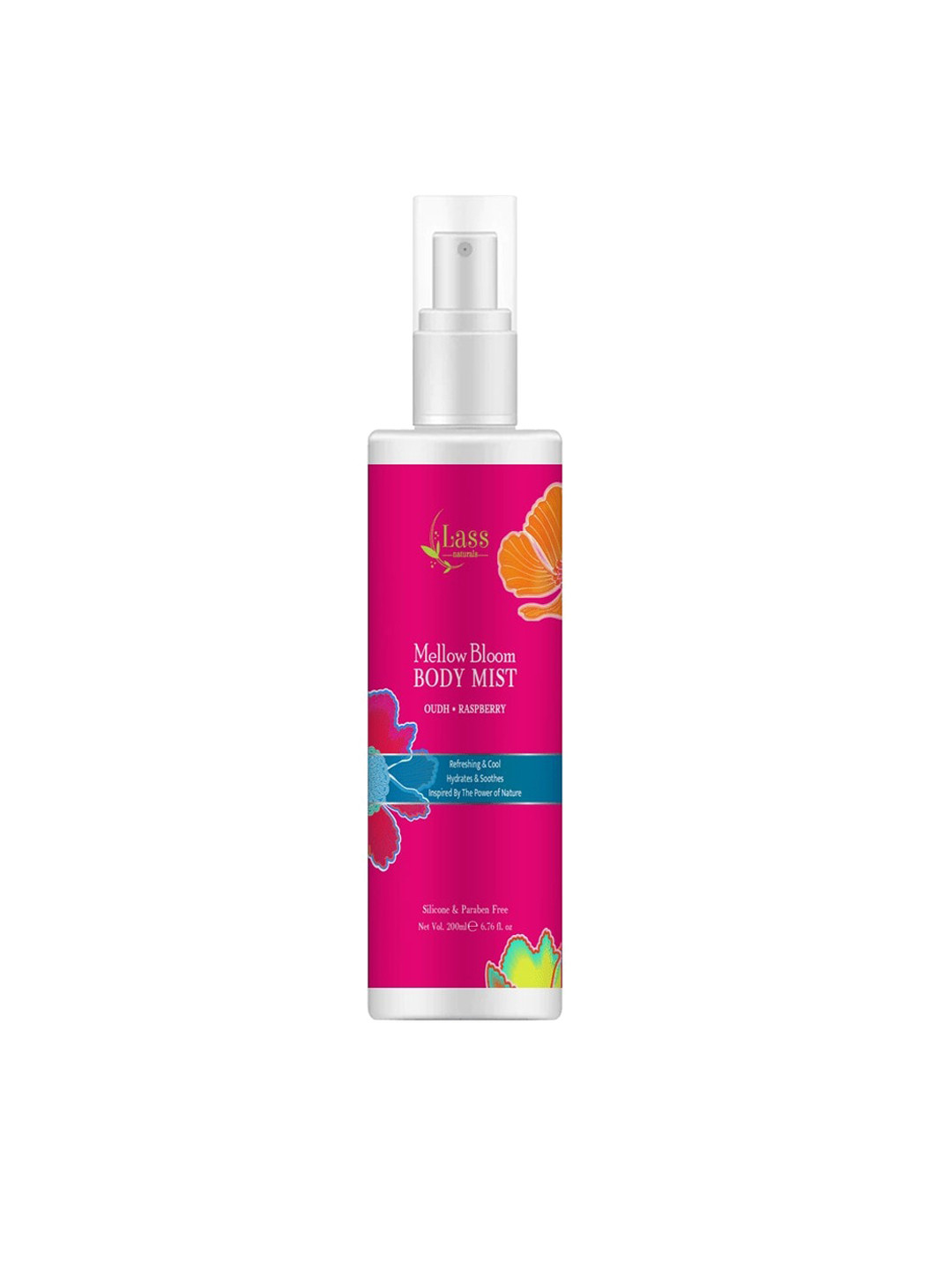 

Lass Naturals Mellow Bloom Body Mist - 200ml - Rasberry, White