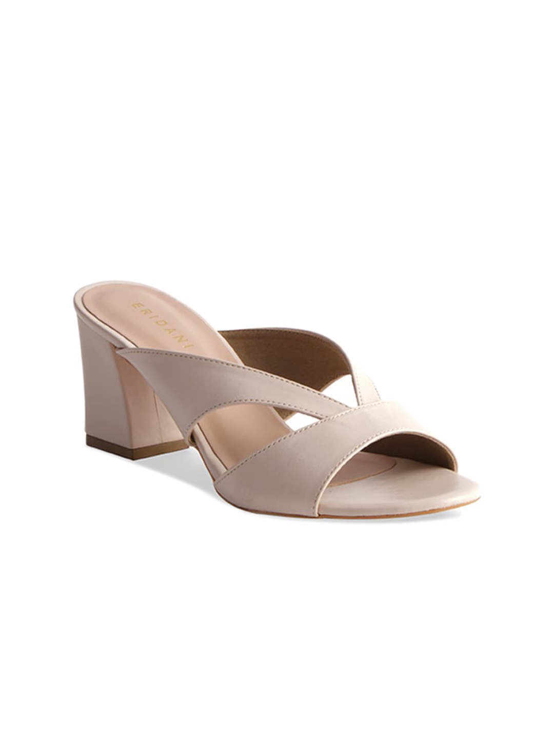 

ERIDANI Leaa Open Toe Block Heels, Off white