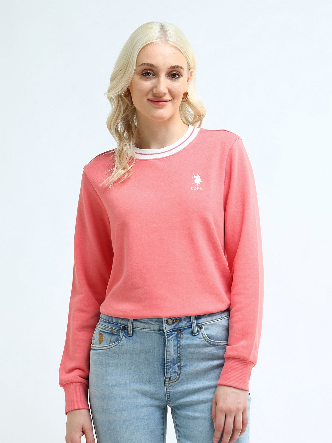 

U.S. Polo Assn. Women Long Sleeves Pullover, Peach