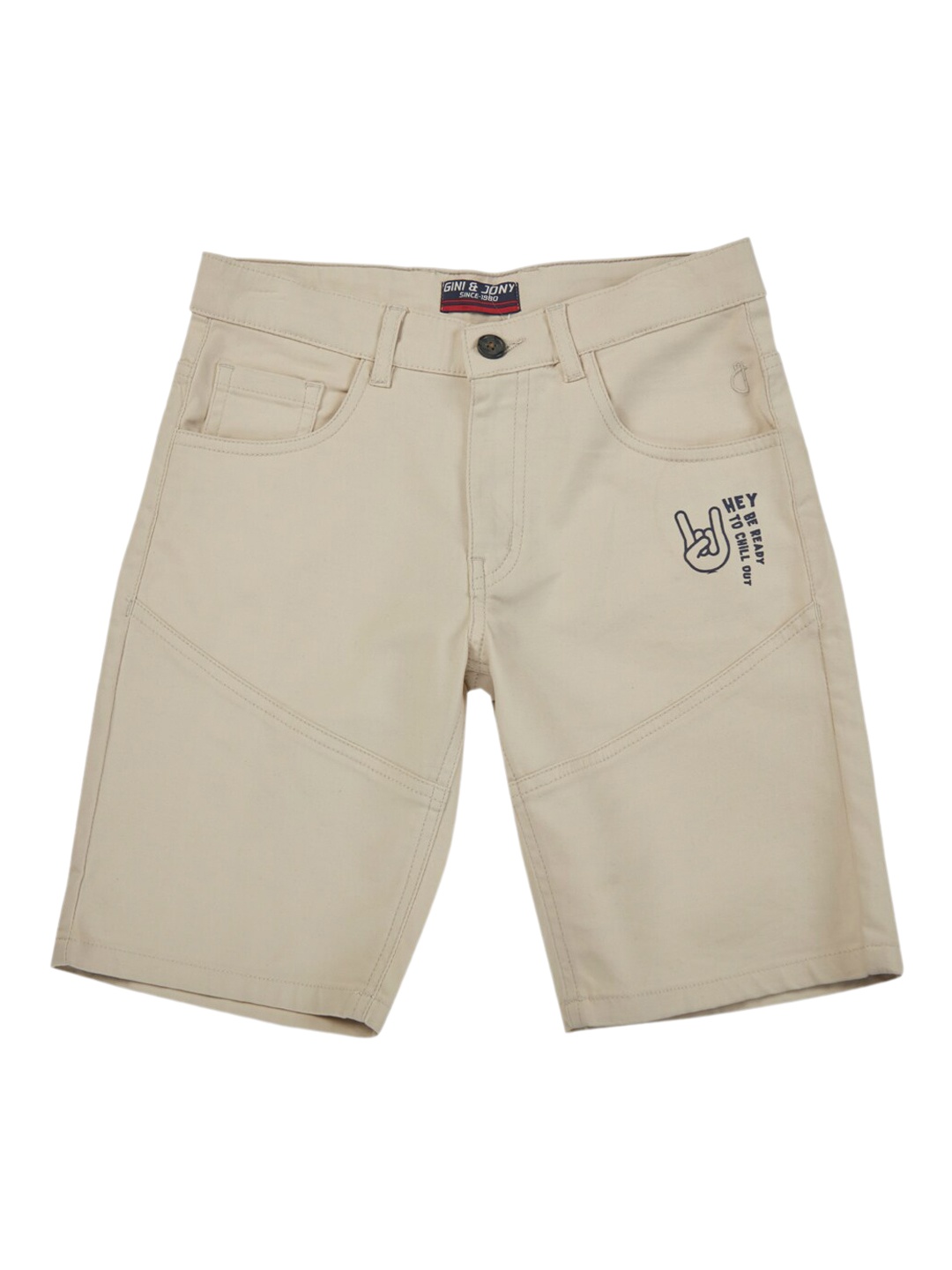 

Gini and Jony Boys Mid Rise Cotton Shorts, Beige