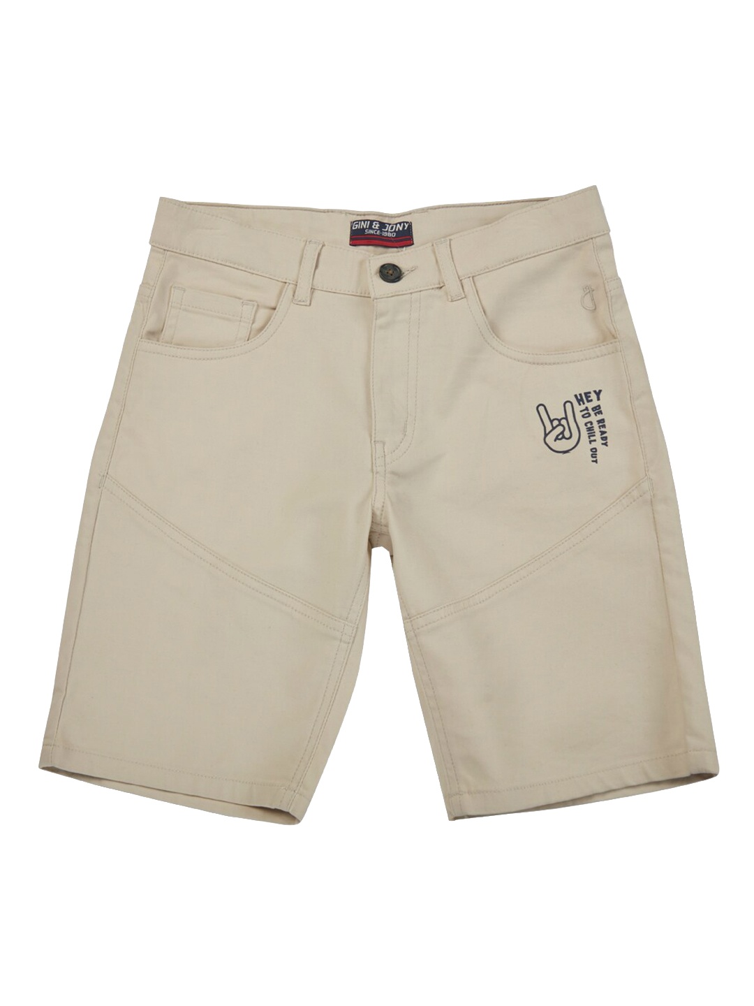 

Gini and Jony Boys Mid-Rise Cotton Chino Shorts, Beige