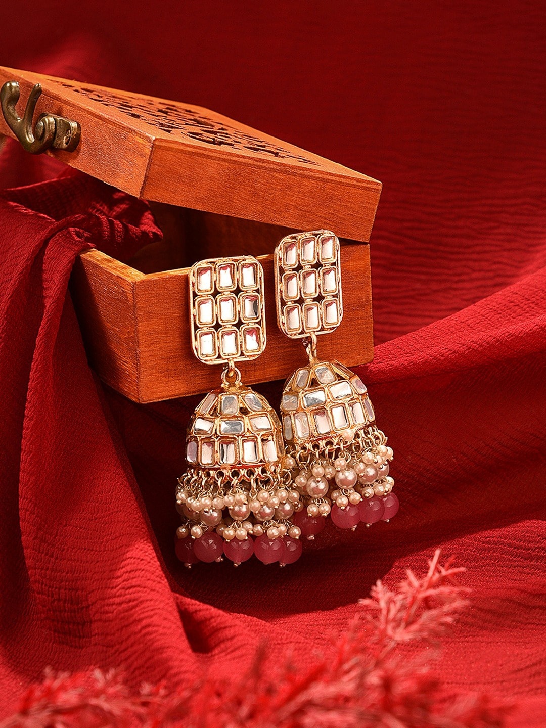 

Zaveri Pearls Gold Plated Contemporary Jhumkas