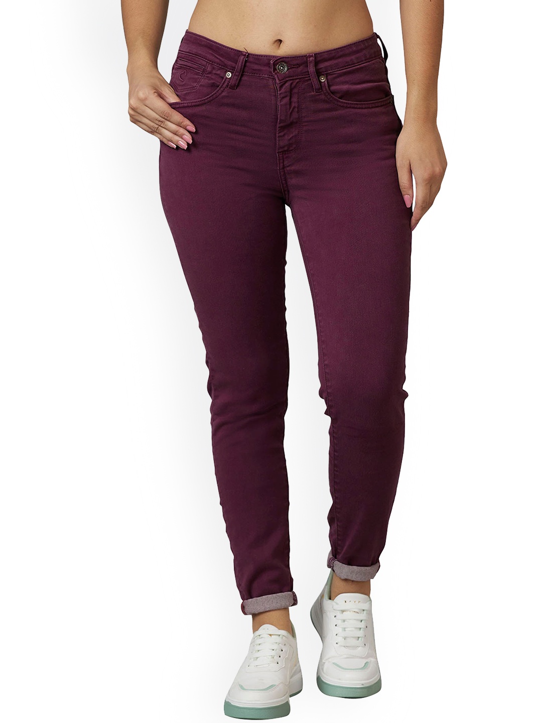 

Being Human Women Skinny Fit Mid-Rise Clean look Jeans, Purple