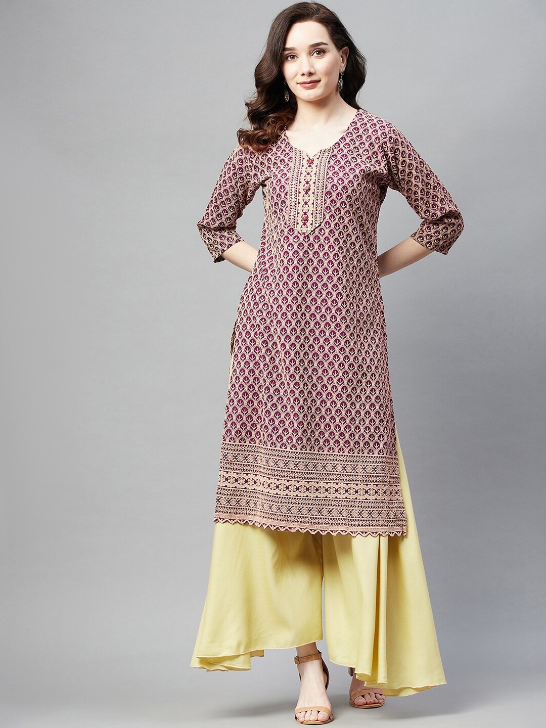 

BAESD Ethnic Motifs Embroidered Kurta, Purple