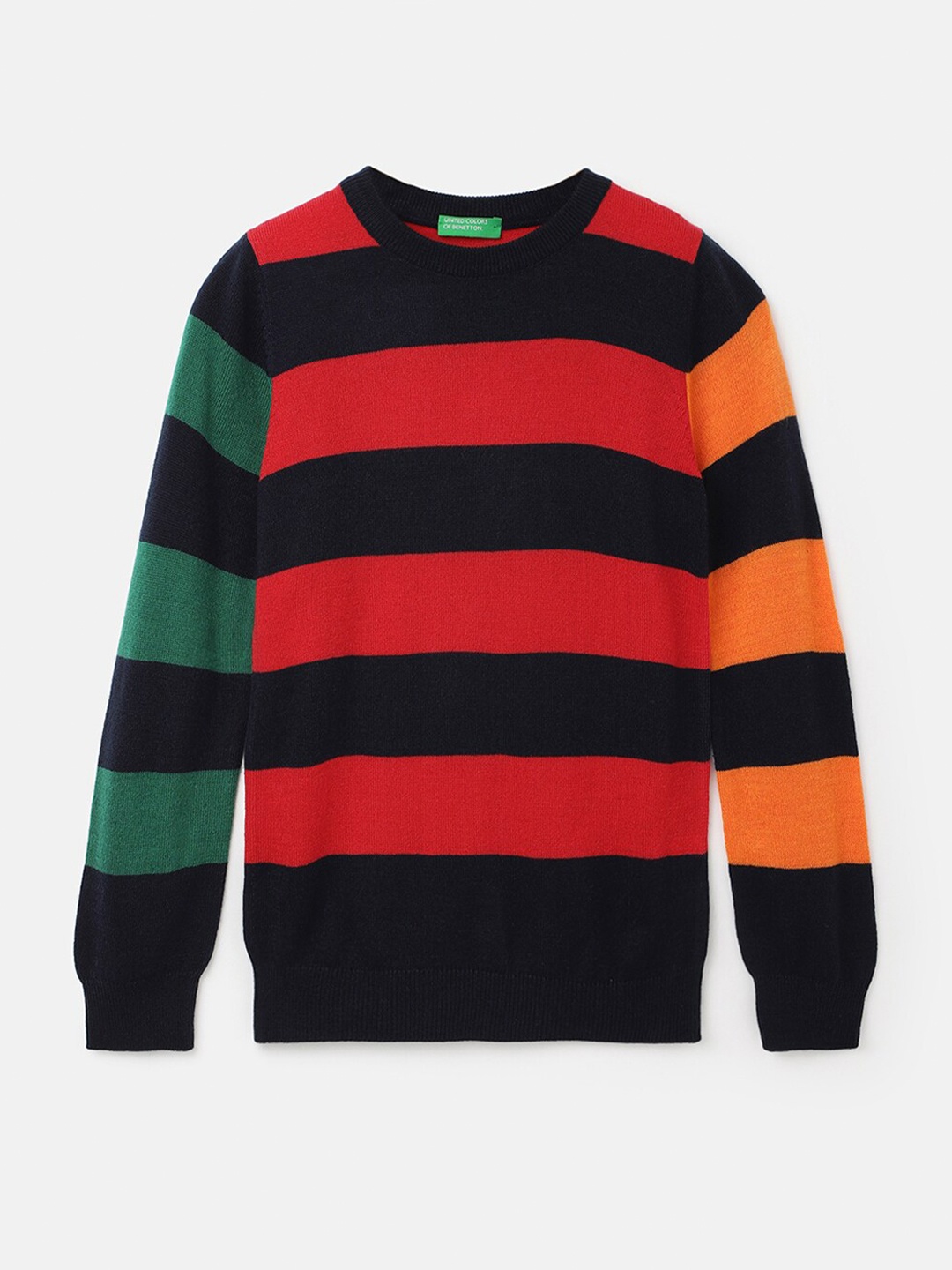 

United Colors of Benetton Boys Striped Pullover, Red