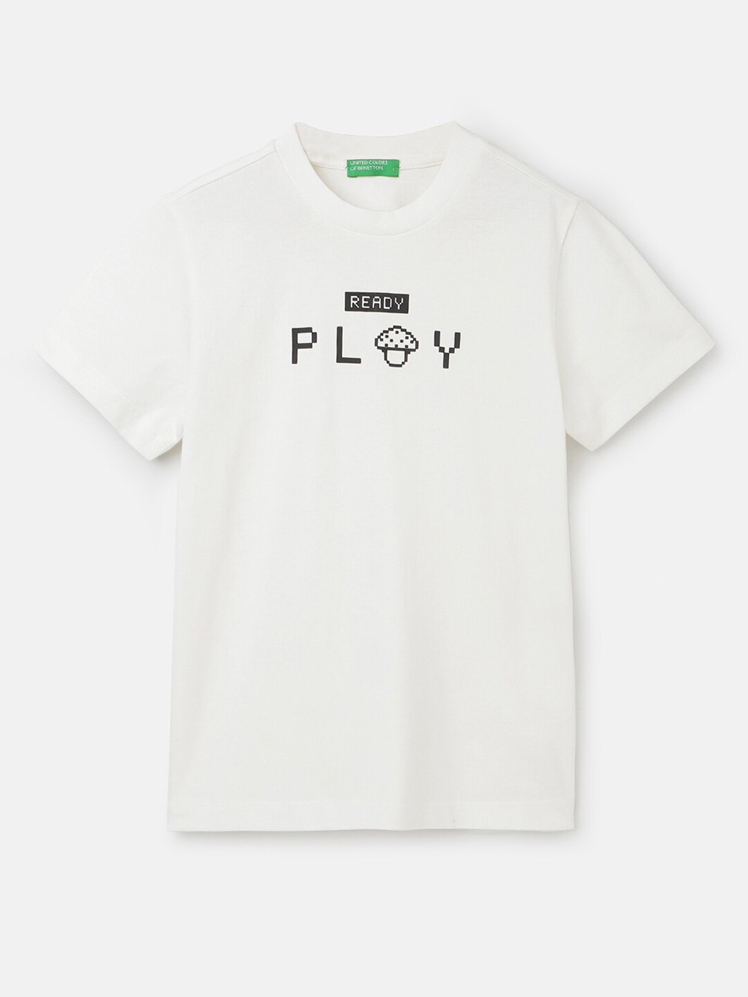 

United Colors of Benetton Boys Typographic Printed Cotton T-shirt, White