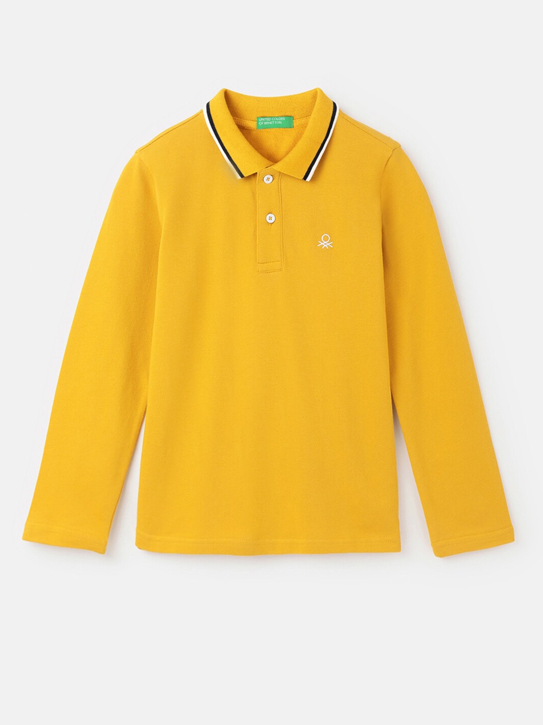 

United Colors of Benetton Boys Polo Collar Cotton T-shirt, Mustard