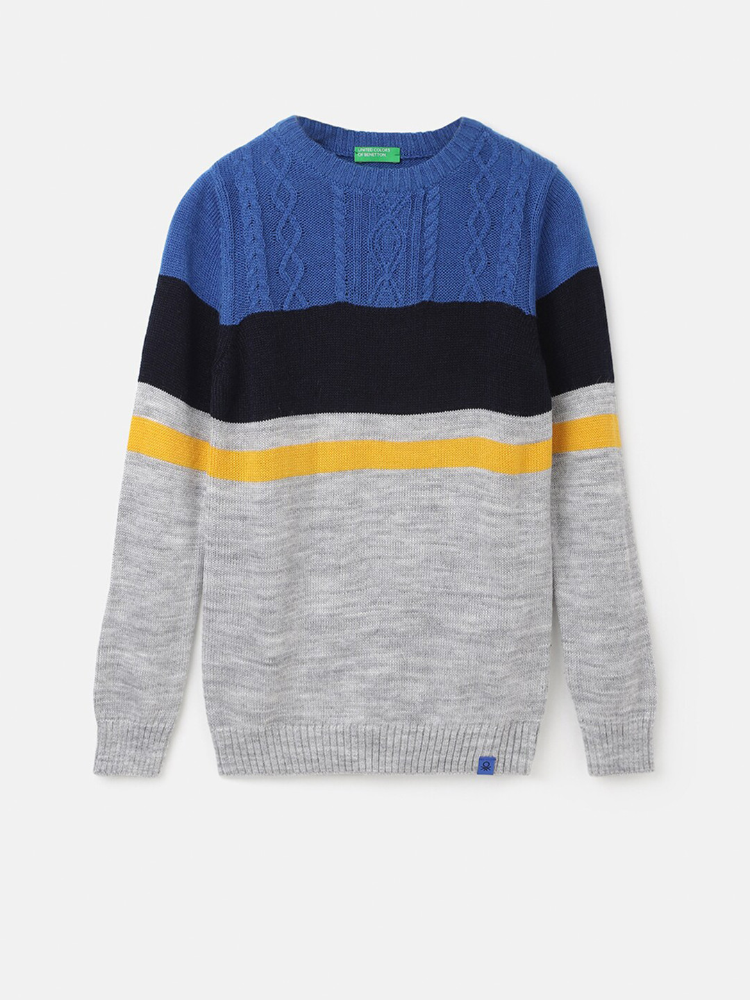 

United Colors of Benetton Boys Cable Knit Pullover, Blue