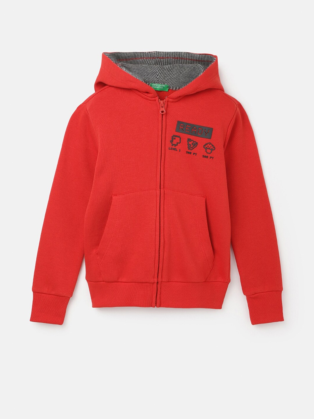 

United Colors of Benetton Infant Boys Front Open Hooded Sweatshirt, Red