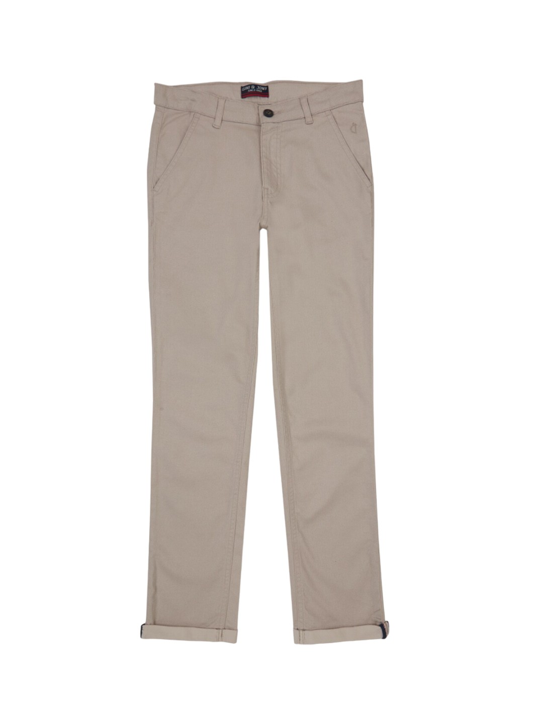 

Gini and Jony Infants Boys Mid-Rise Cotton Trousers, Beige