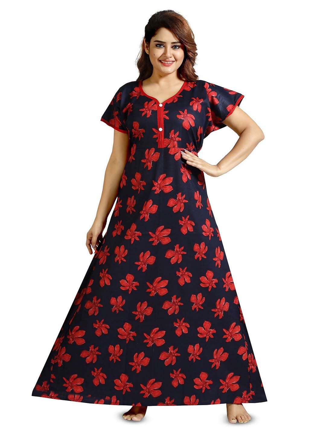 

CINCO Floral Printed Maxi Nightdress, Navy blue